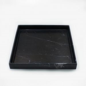 BOO7 ถาดสี่เหลี่ยม หิน Black marquina marble