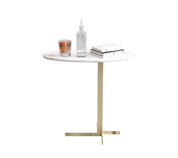 Premium Versatile Side Table โต๊ะข้างท็อปหินอ่อนทรงรี