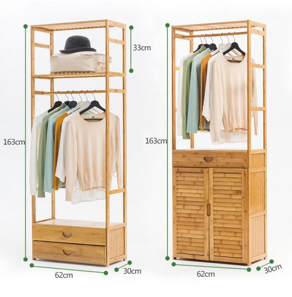 Bamboo Versatile Clothes Shelf ชั้นวางเสื้อไม้ไผ่อเนกประสงค์