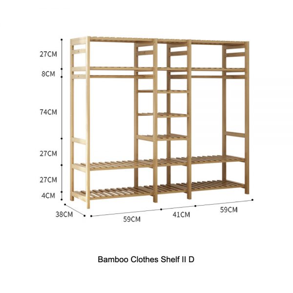 Bamboo Clothes Shelf II ชั้นวางเสื้อผ้าไม้ไผ่อเนกประสงค์