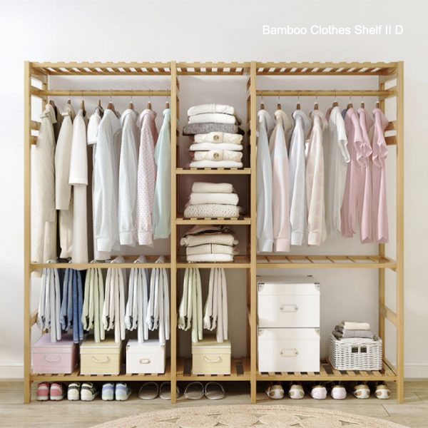 Bamboo Clothes Shelf II ชั้นวางเสื้อผ้าไม้ไผ่อเนกประสงค์